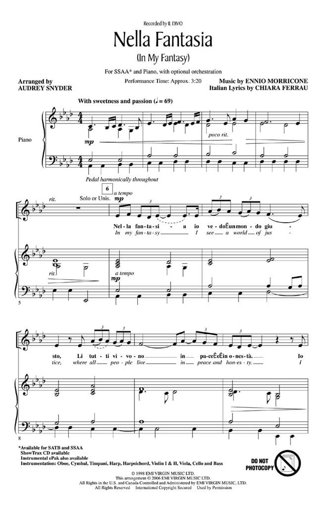 Nella Fantasia (In my Fantasy)