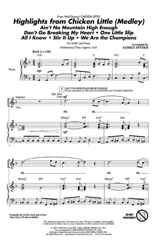 Highlights From Chicken Little (Medley)