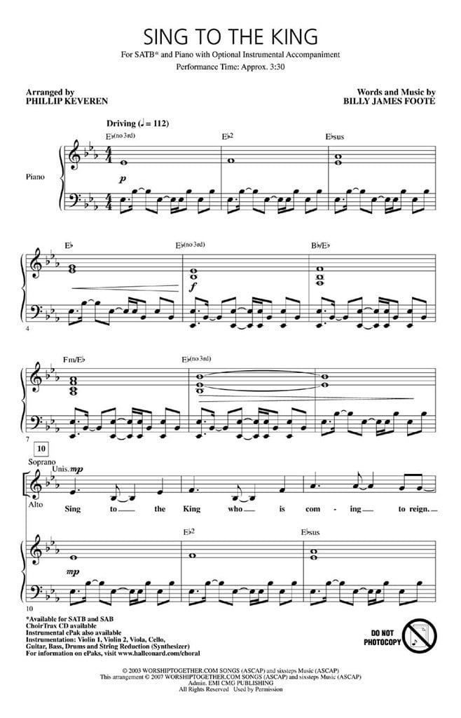Sing to the King