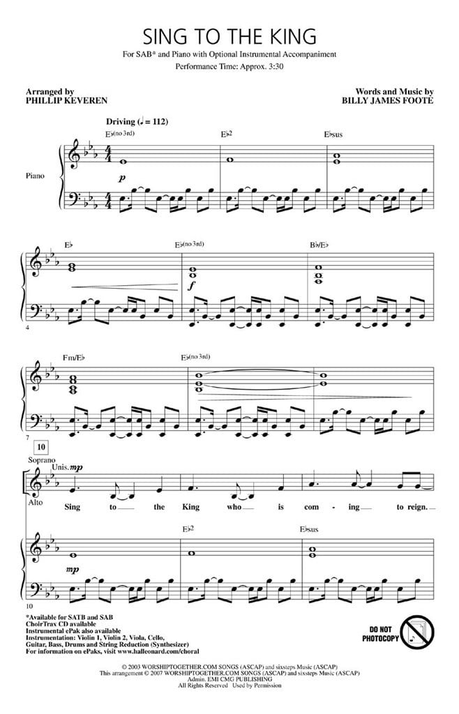 Sing to the King