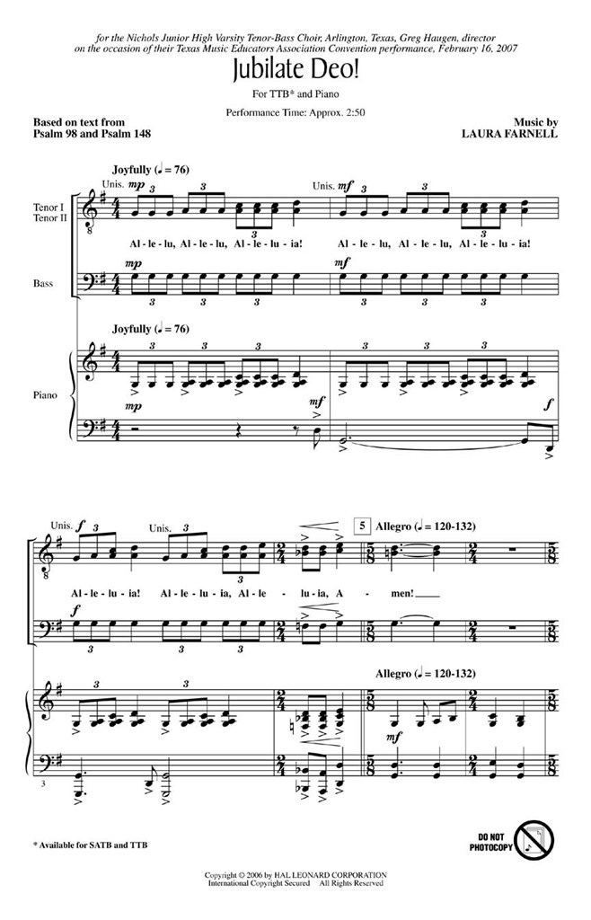 Jubilate Deo !