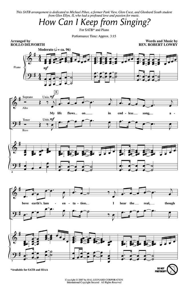 How Can I Keep from Singing?
