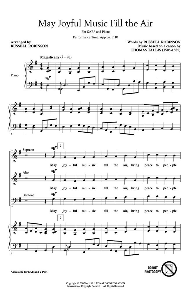 May Joyful Music Fill the Air