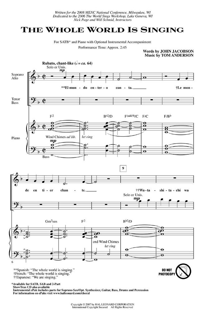 The Whole World Is Singing
