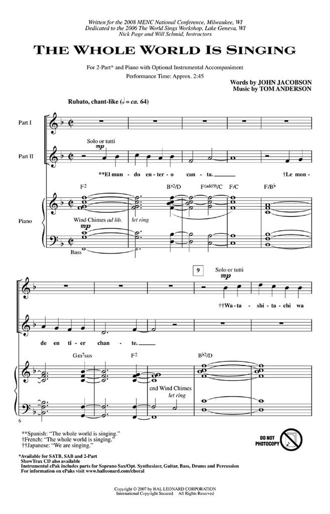 The Whole World Is Singing