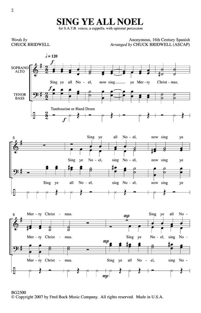 Sing Ye All Noel With Opt Percussion