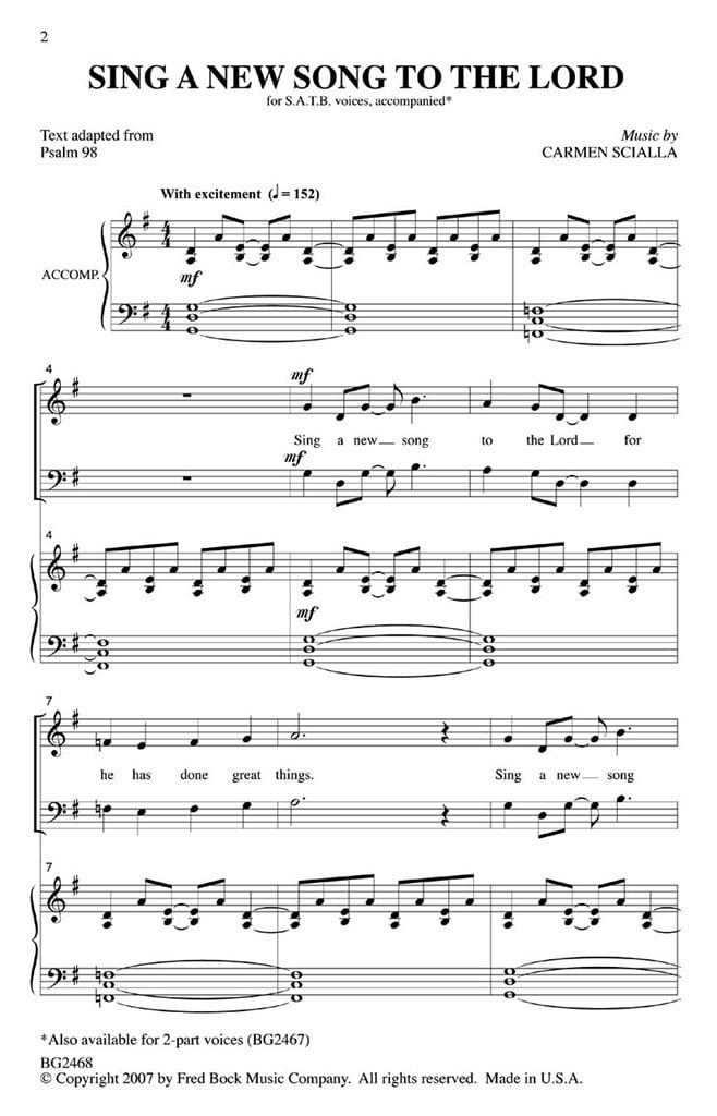 Sing A New Song To The Lord