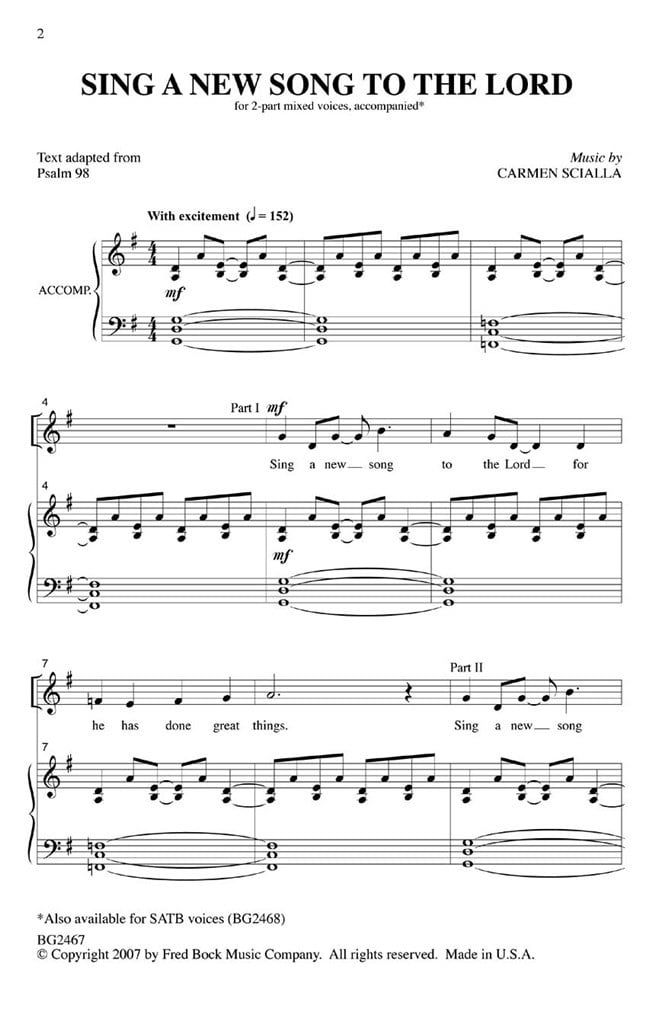 Sing A New Song To The Lord