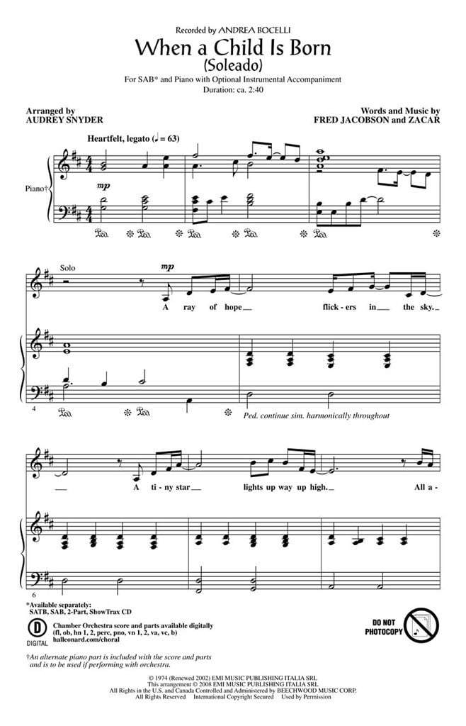 When a child is born (Soleado)