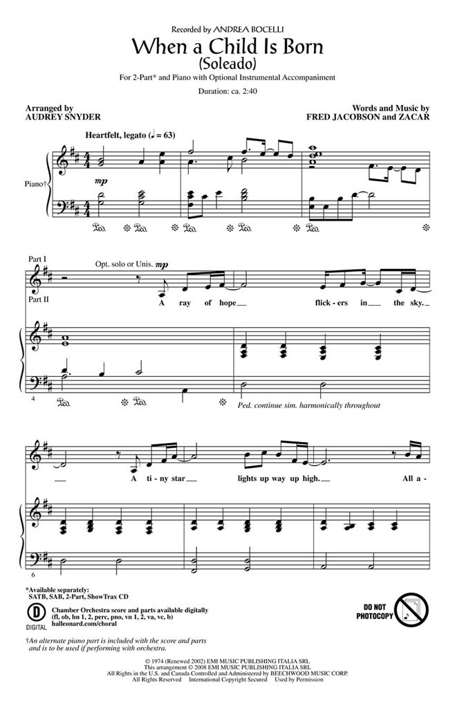 When a child is born (Soleado)