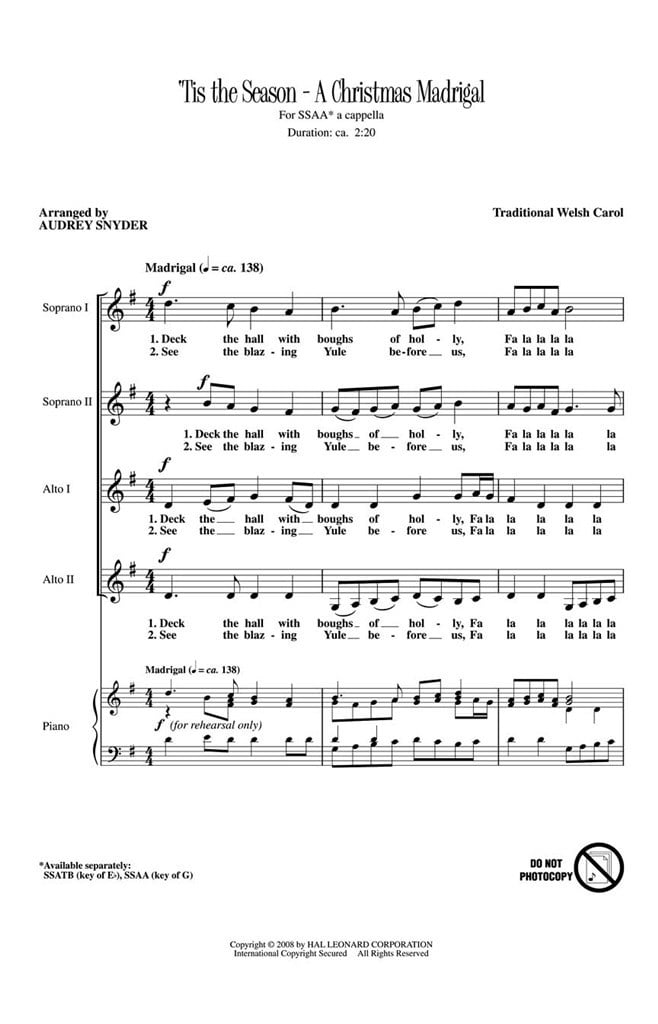 Tis the Season - A Christmas Madrigal