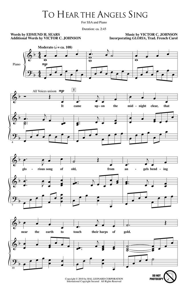 To hear the Angels sing