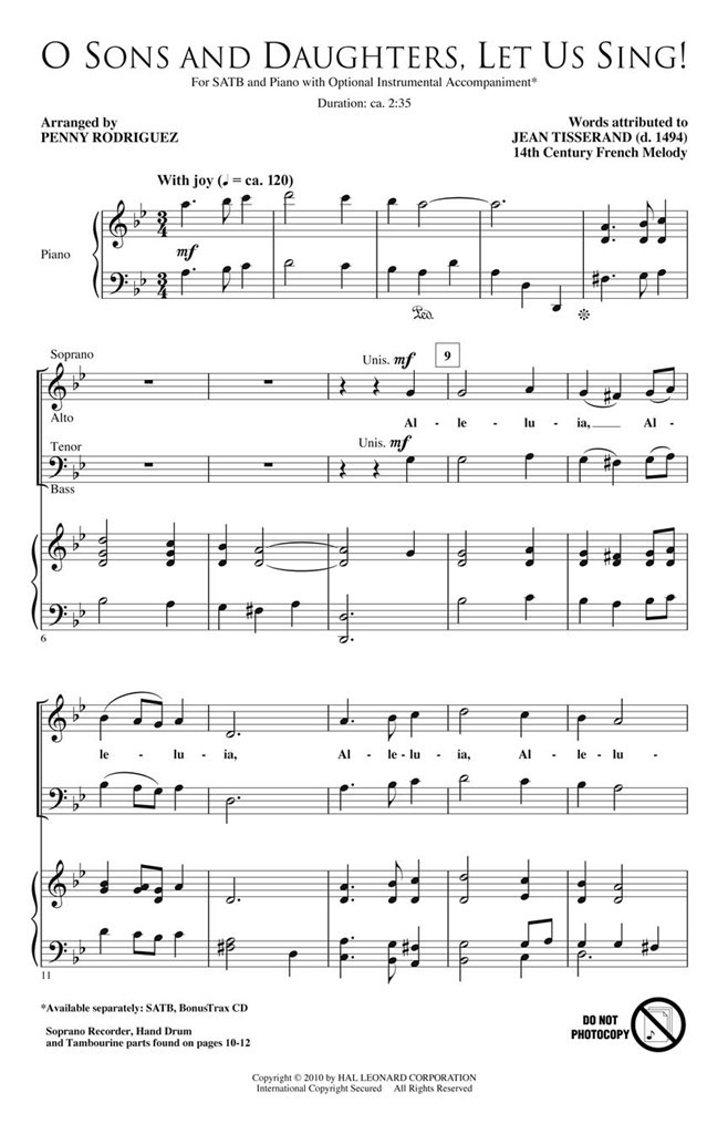 O Sons and Daughters, Let Us Sing!