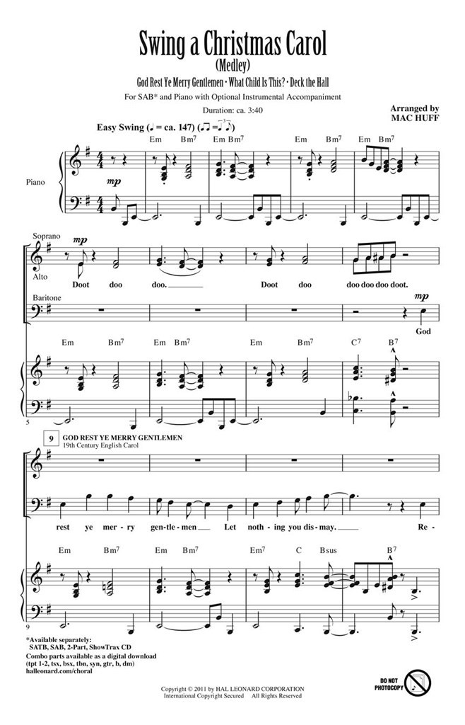 Swing a Christmas Carol (Medley)