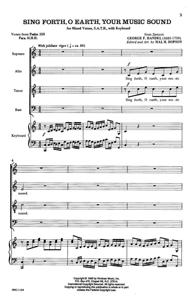Sing Forth, O Earth, Your Music Sound