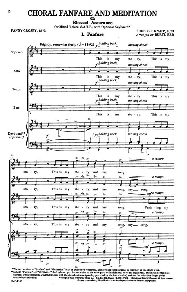 Choral Fanfare And Meditation On Blessed Assurance