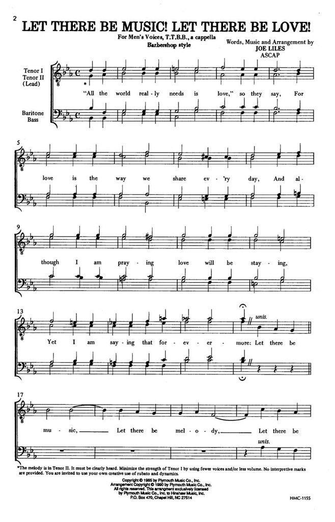 Let There Be Music! Let There Be Love!