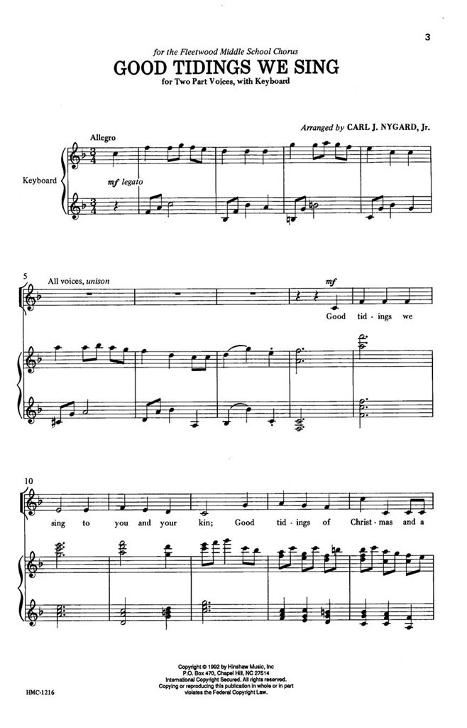Good Tidings We Sing