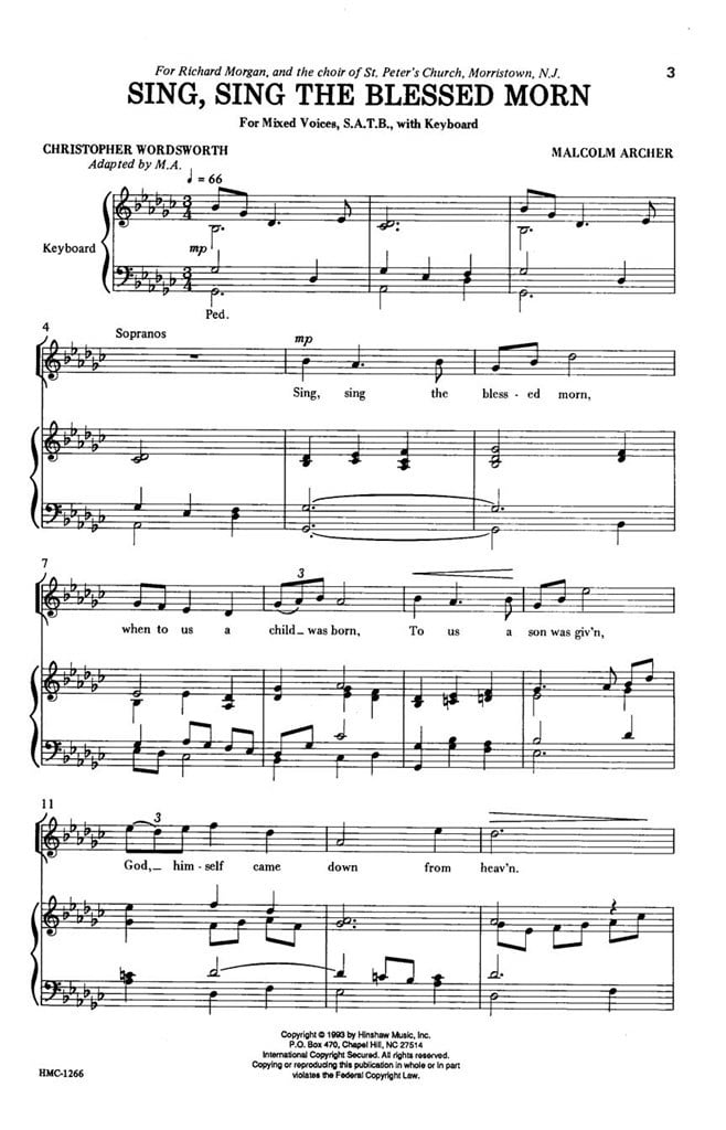 Sing, Sing The Blessed Morn
