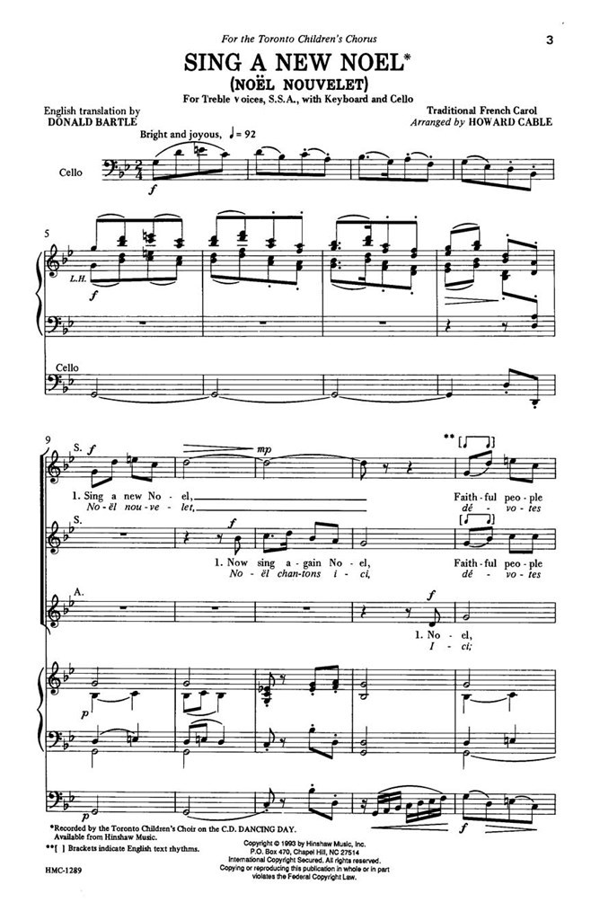 Sing A New Noel (Noel Nouvelet)