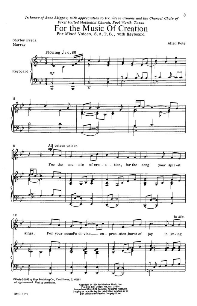 For The Music Of Creation