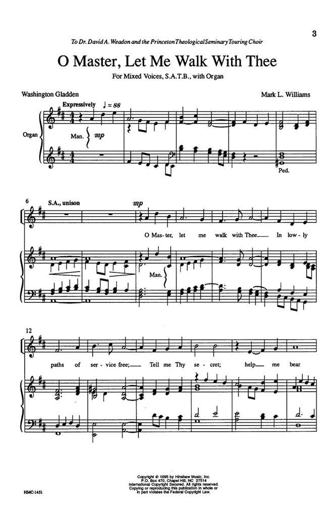 O Master, Let Me Walk With Thee