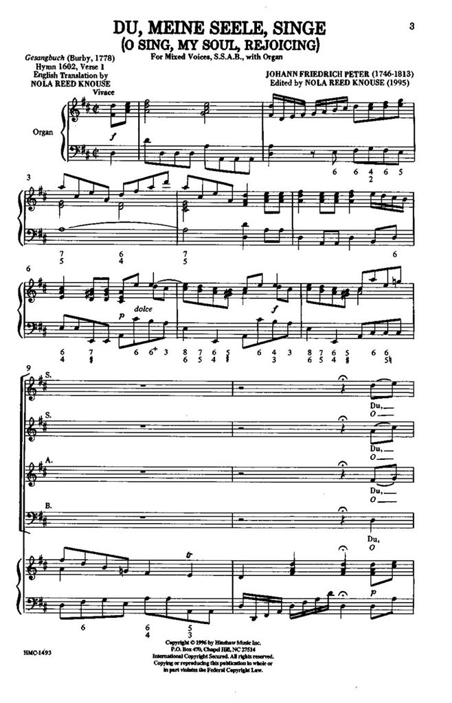 O Sing, My Soul, Rejoicing (Du, Meine Seele Singe)