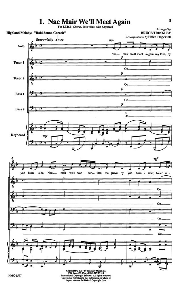 Three Scottish Highland Songs