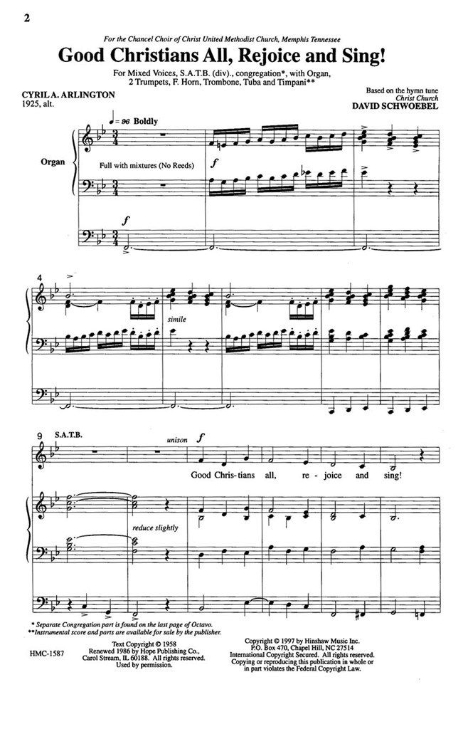 Good Christians All, Rejoice And Sing!