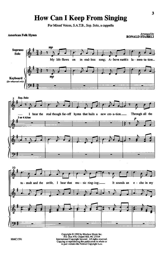 How Can I Keep From Singing