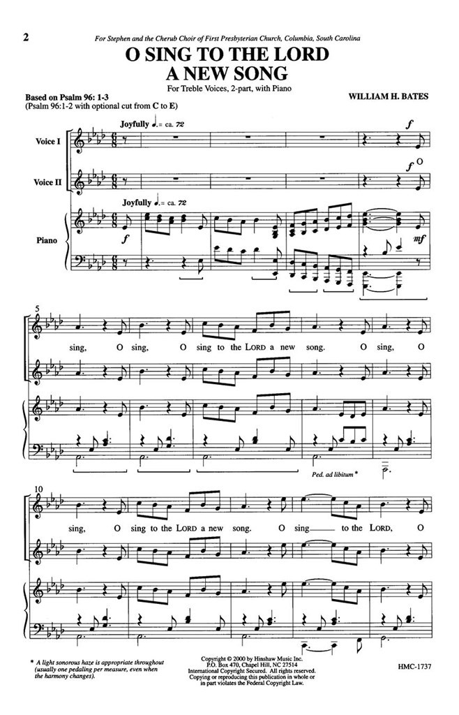O Sing To The Lord A New Song