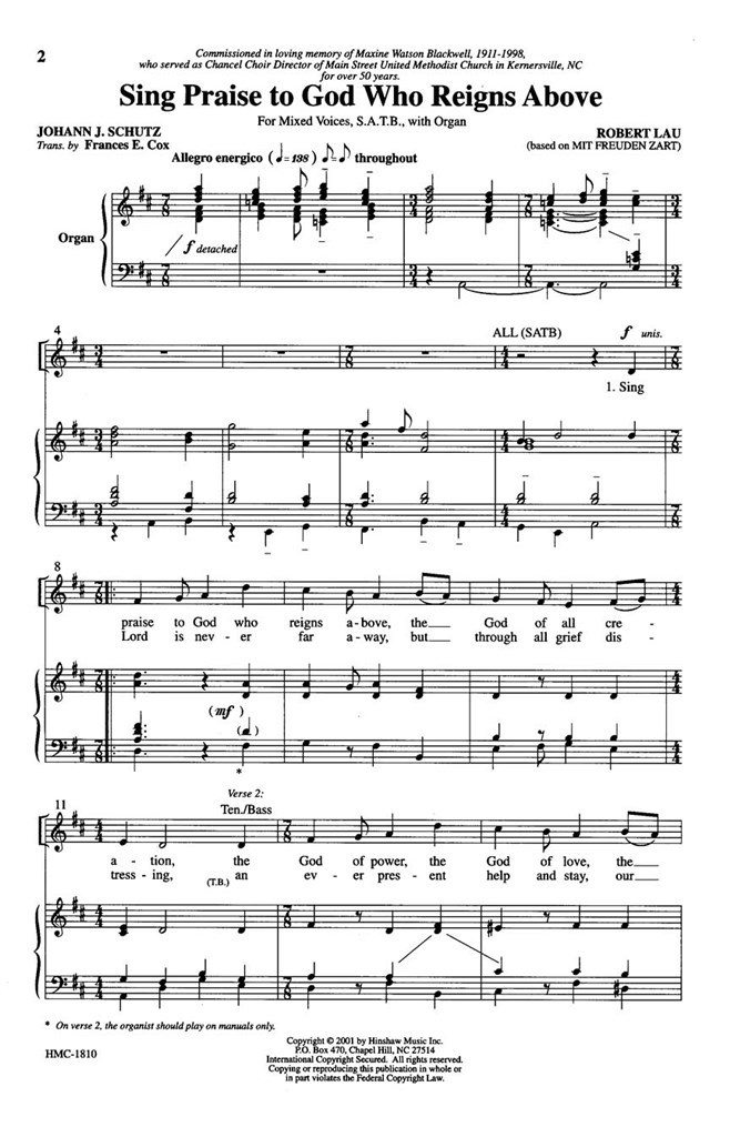 Sing Praise To God Who Reigns Above