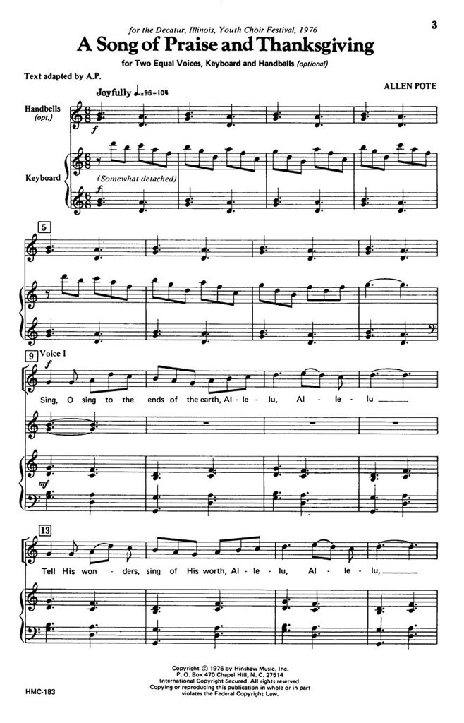 A Song Of Praise And Thanksgiving
