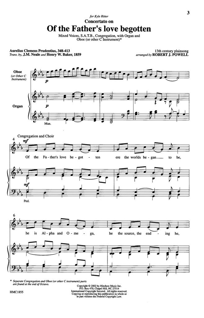 Concertato On Of The Father's Love Begotten