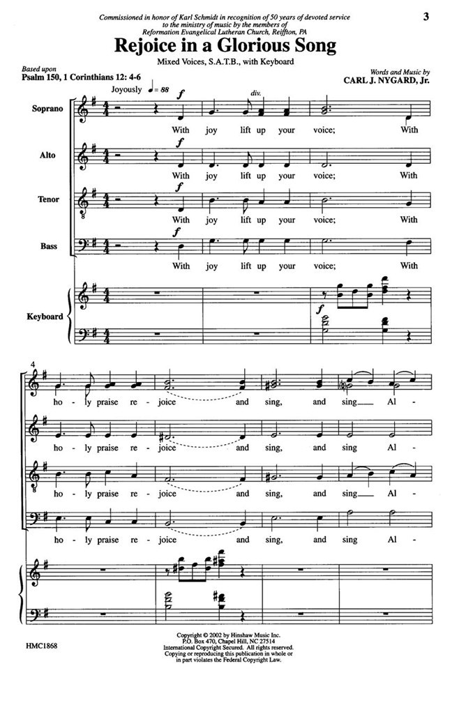 Rejoice In A Glorious Song