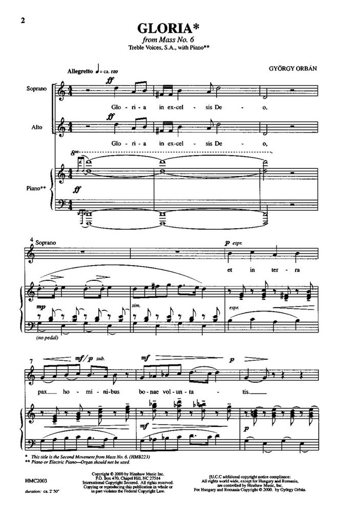 Gloria (From Mass #6)