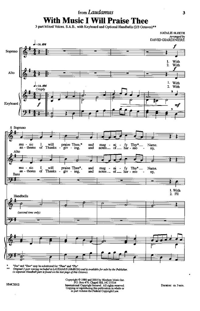 With Music I Will Praise Thee
