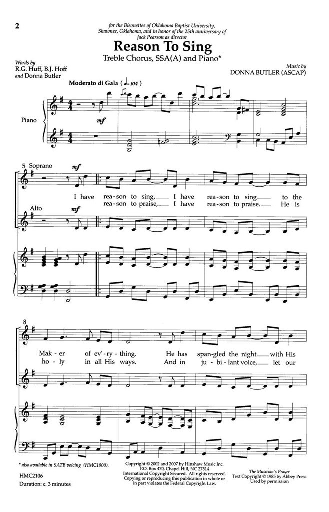 Reason To Sing