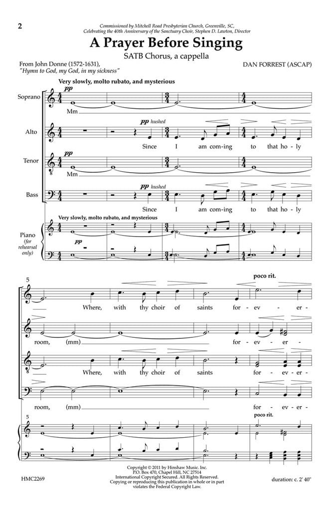 A Prayer Before Singing