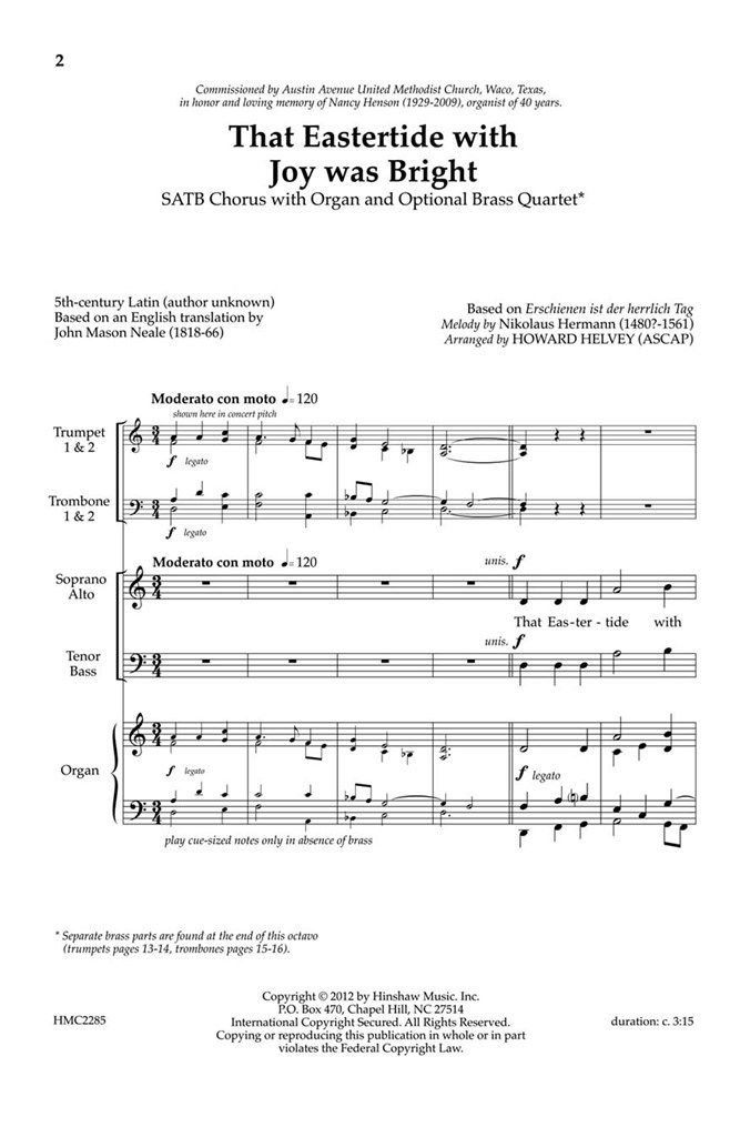 That Eastertide With Joy Was Bright