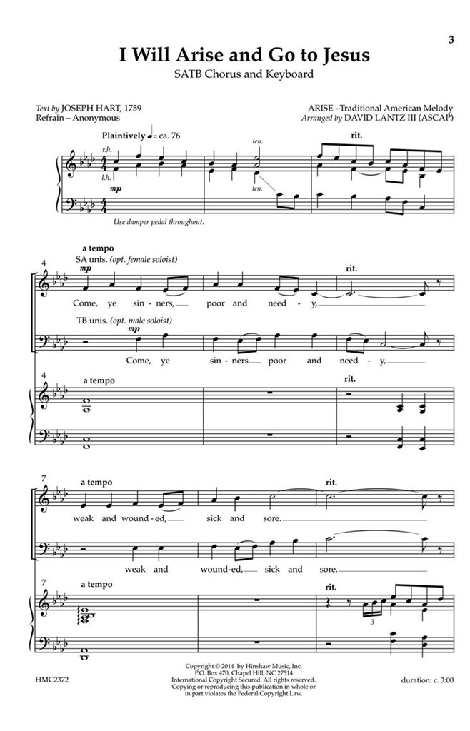 I Will Arise And Go To Jesus
