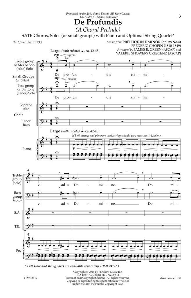 De Profundis (A Choral Prelude)