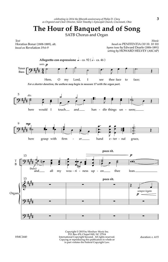 The Hour Of Banquet And Of Song