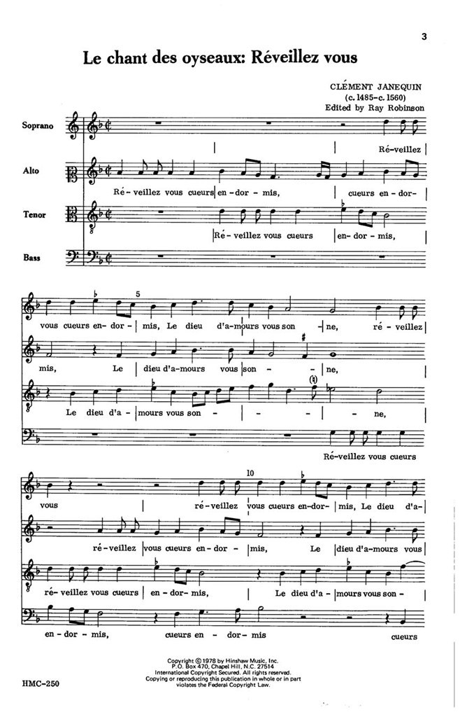 Le Chant Des Oyseaux: Reveillez Vous