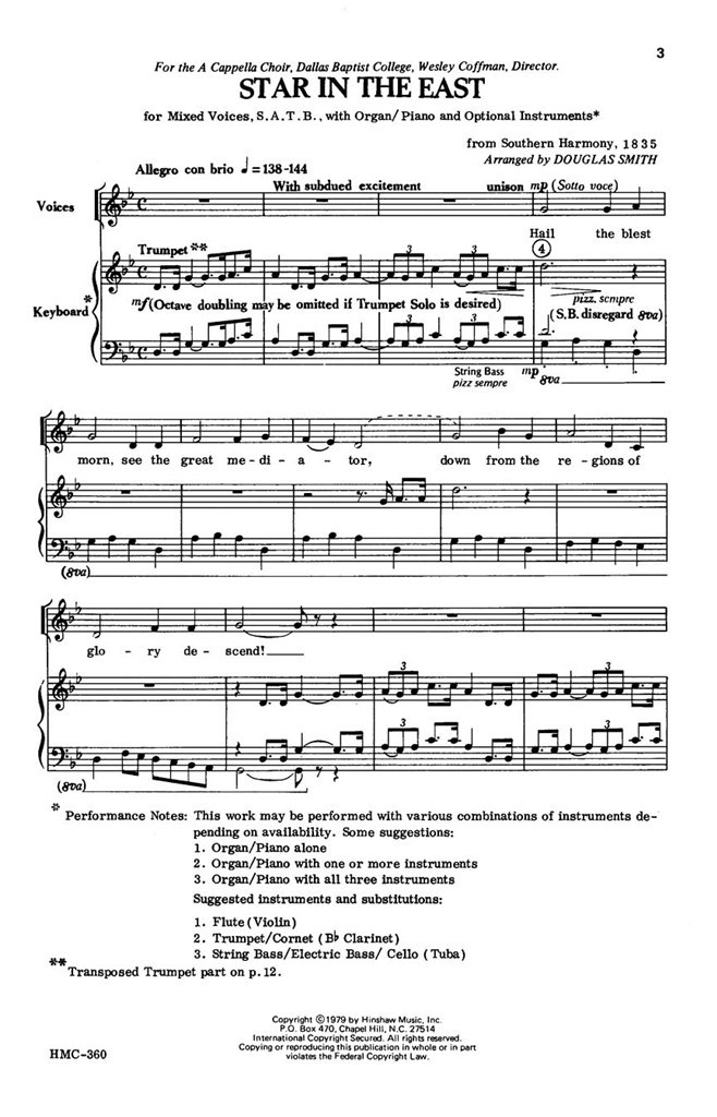 Star In The East (From Southern Harmony, 1835)