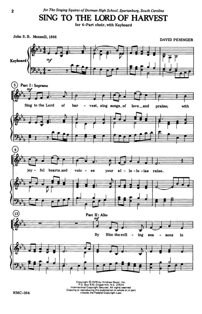 Sing To The Lord Of Harvest