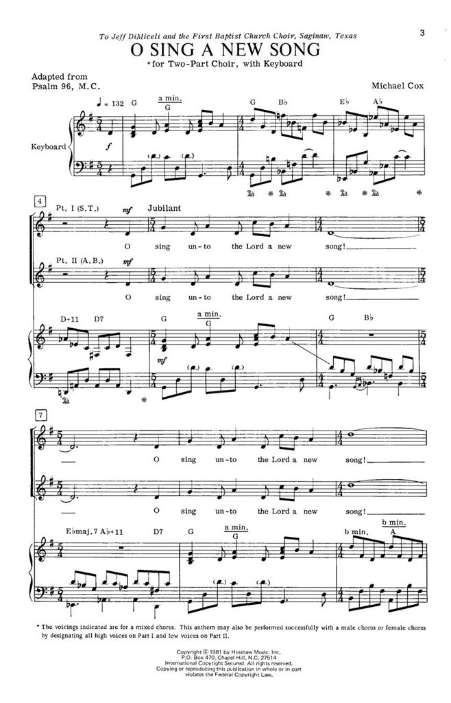 O Sing A New Song
