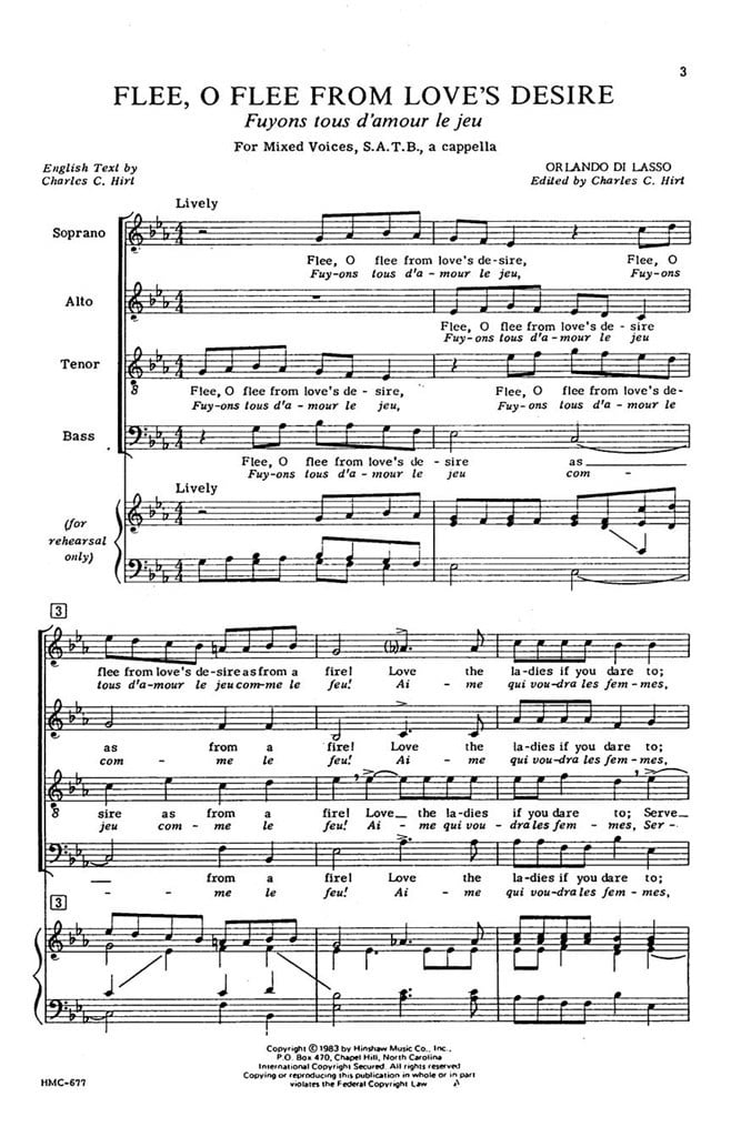Flee, O Flee From Love's Desire