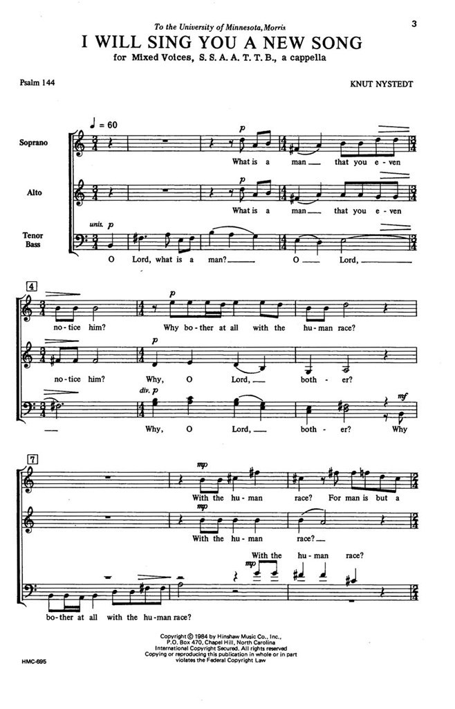 I Will Sing You A New Song