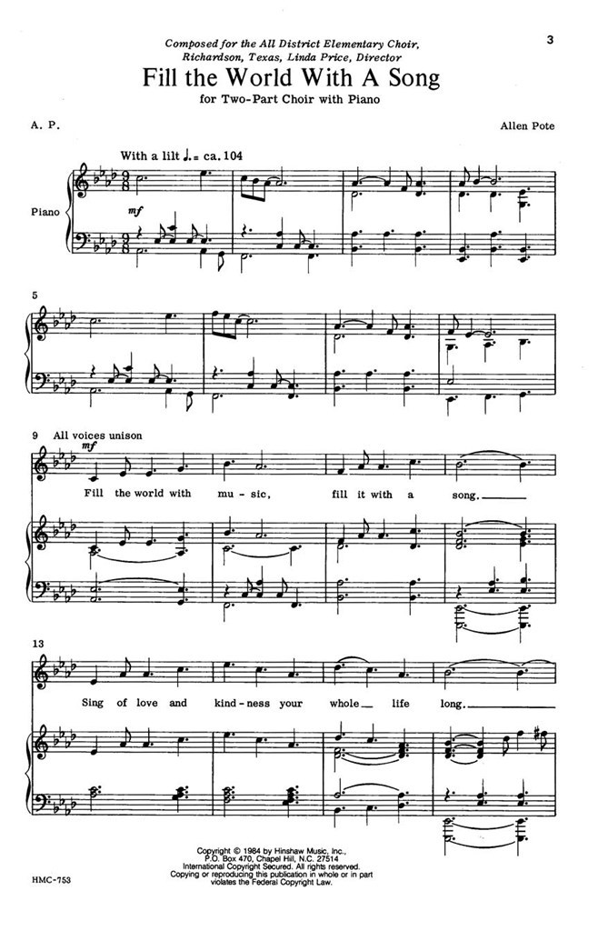 Fill The World With A Song